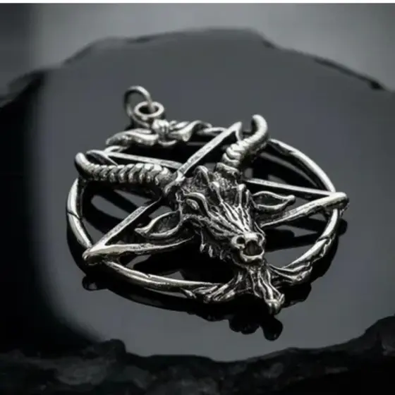 Pingente Bode Estrela Invertida Baphomet -  lindissimo