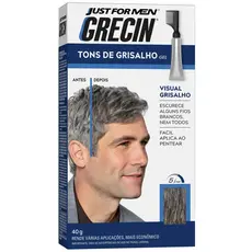 Grecin Tons de Grisalho Gel Tonalizante 40g - Escurece alguns fios brancos - Aparência natural - Aplique ao se pentear