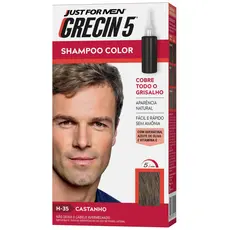 Grecin 5 Shampoo Tintura Tonalizante Castanho H-35 60ml - Cobre os cabelos grisalhos em 5 minutos.