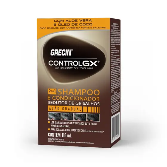 Grecin Control GX Shampoo e Condicionador Redutor Gradual de Grisalho 2x1 118ml