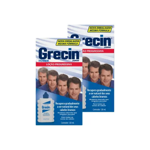 Kit 2x Loção Progressiva Tonalizante Grecin 2000 Matizador E Redutor De Grisalhos 120g