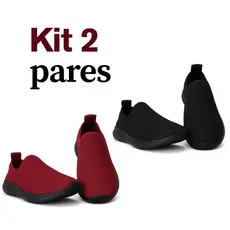 2 pares Tênis Meia Feminino Corrida Sem Cadarço Descubra o conforto do nosso tênis feminino preto bordo