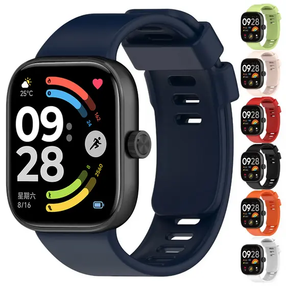 Pulseira de Silicone para Relógio Smartwatch Redmi Watch 6 Active 6 5 4, Para Xiaomi Band 8 Pro / 10 9 Pro