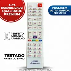 Controle remoto Smart LE-7081 S1009 / Silver HD / King HD | Envio Super Rápido em até 12h úteis