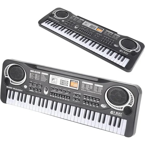 Brinquedo Teclado Piano  Elétrico Infantil De 61 Teclas Com Microfone E Fonte