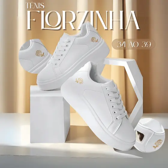 TENIS FEMININO CASUAL FLOR NOVA TENDENCIA MACIO E ESTILOSO