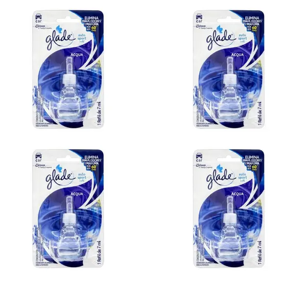 Kit 4 Refil Glade Auto Sport Acqua 7ml Aromatizador Carro