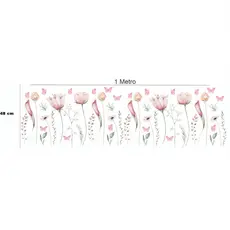 Adesivo de Parede em Recorte s/ fundo flores supensas jardim Tulipa roxa ou rosa 1x50