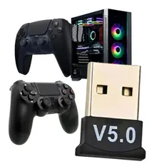 Adaptador bluetooth 5,0 Para Pc Notebook Conectar Controle Ps4 Ps5 Garantia