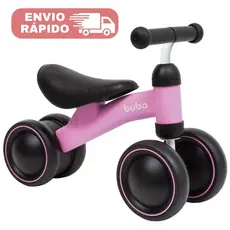 Bicicleta de Equilíbrio Infantil 4 Rodas Buba Sem Pedal Bebê Até 20kg Coordenação Motora ROSA