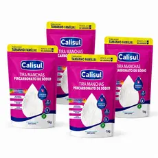 Kit 2/3/4 un. Percarbonato de Sódio 1Kg Calisul Oxigênio Ativo Tira Manchas Clareador Sem Cloro Biodegradável