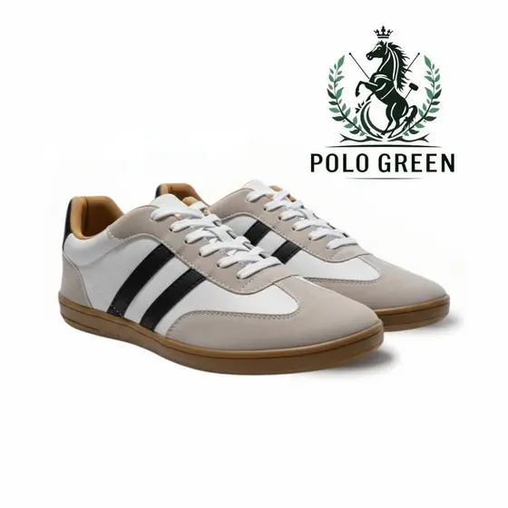 Sapato Tênis Casual Retrô Polo Samba Masculino Confortável Antiderrapante Leve Respirável Cadarço Macio