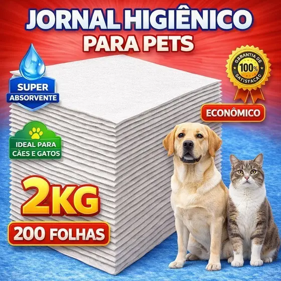 Jornal Pet Limpo Tapete Higiênico 50x70 para Gaiola Grande Cães Gatos Pássaros 0,250kg a 10kg