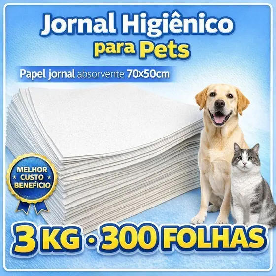 Super Absorvente para Cães Gatos Pássaros Jornal Pet Limpo Tapete Higiênico 50x70 Gaiola Grande 0,250kg a 10kg