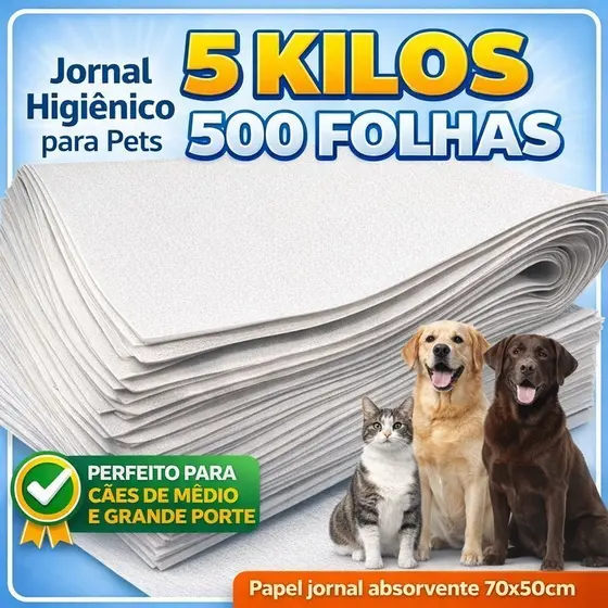 apete Higiênico 50x70 Jornal Pet Limpo para Cães Gatos Pássaros Gaiola Grande Super Absorvente