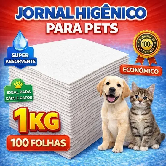 Gaiola Grande Jornal Pet Limpo Tapete Higiênico 50x70 para Cães Gatos Pássaros Super Absorvente