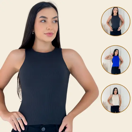 Regata Casual Blusa Confortável Regatinha Básica