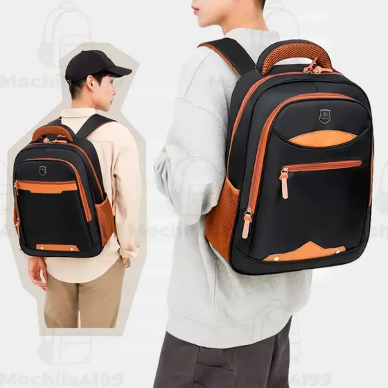 Mochila juvenil masculino Mochila masculina reforçada  Mochila impermeável de grande capacidade J04