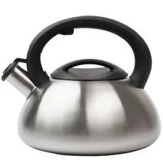 Chaleira de Inox não Tóxico Prata com Apito 3 Litros Compatível com Fogão a Gás Indução e Elétrico Alça Ergonômica Vapor
