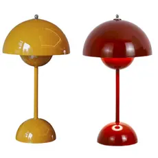 Luminaria Abajur Mesa Colorida Touch LED Noturna Cupula Redonda Estilo Retro 30CM p/ Mesa Escritório