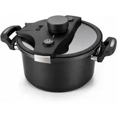 Panela de Pressão Luxo Preta 6 Litros Revestido Cerâmica Fechadura Automática Segura Anti Explosão