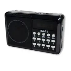 Rádio Retrô Fm Recarregável Bluetooth Kapbom Ka-31 Colorido Entrada De Cartão E De Fone De Ouvido