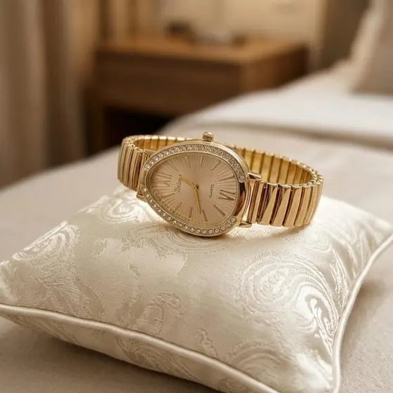 Relógio Feminino Formato Gota Pulseira Elástica Resistente à Àgua Bracelete De Mola