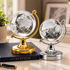Mini Globo Terrestre de Vidro Enfeite de Mesa Decoração 6cm - 12cm