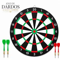 Kit De Dardos 2 Em 1 Com Alvo Duplo E 4 Unidades