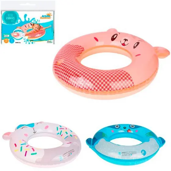 Boia Infantil Inflável Redonda Animais | Boia Piscina Criança Segura e Divertida