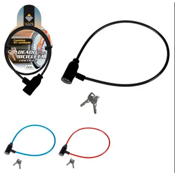 Cadeado para Bicicleta com Chave – Cabo de Aço Reforçado Segurança Bike