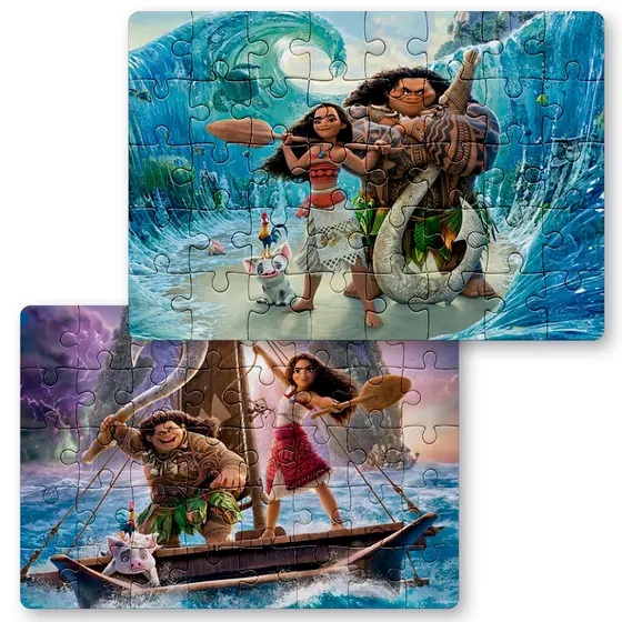 KIT 2Peças Quebra Cabeça Moana de Motonui, Maui, Porco, Tefiti | 24, 40 e 70pçs | Sublime Fantasia