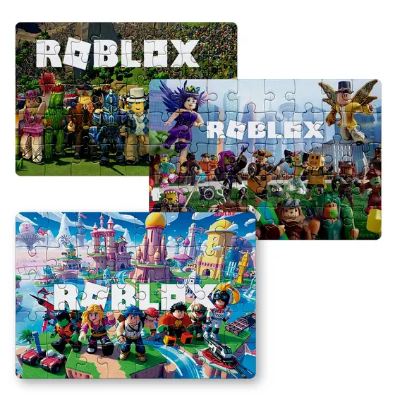 KIT 3 Peças Quebra Cabeça Roblox jogo online | 24, 40 e 70pçs | Sublime Fantasia
