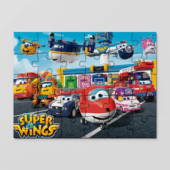 Quebra cabeça Super Wings aviões, Jett, Paul, Sky, Chase | 24, 40 e 7pçs | Sublime Fantasia