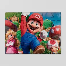 Quebra cabeça Mario world, Luigi, Yochi, Princesa Pessego | 24, 40 e 70pçs | MDF