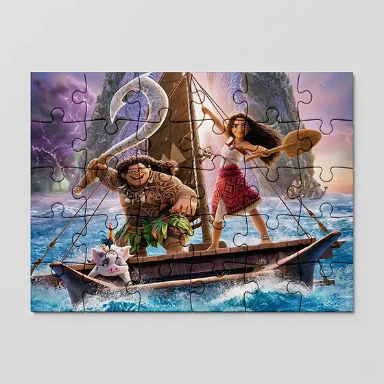 Quebra cabeça Moana Motonui Maui Mawi Porco | 24, 40 e 70 peças | Sublimação | Sublime Fantasia