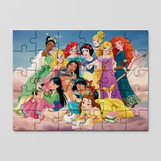 Quebra Cabeça Princesas Branca de Neve, Ariel, Bela e A Fera, Cinderela, Bela Adormecida | MDF