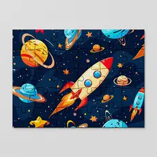 Quebra cabeça personalizado Astronauta, planetas, foguete | 24, 40 e 70pçs | Sublime Fantasia