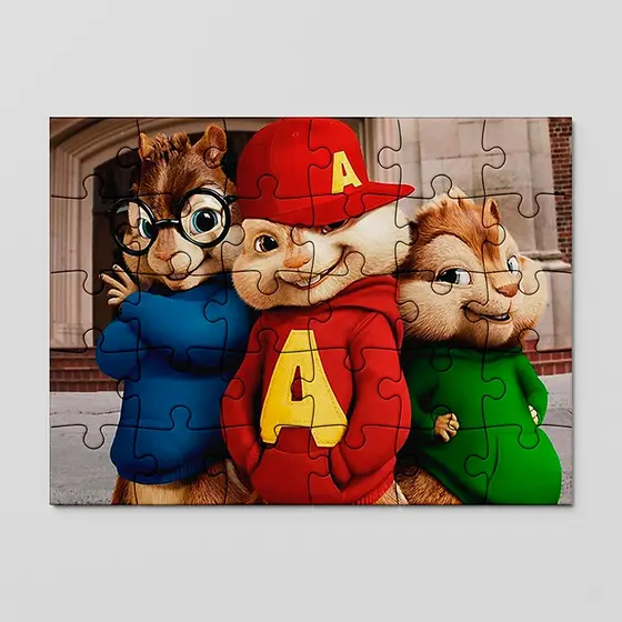 Quebra cabeça personalizado Alvin e os Esquilos, Theodore e Simon | 24,40 e 70pçs | Sublime Fantasia