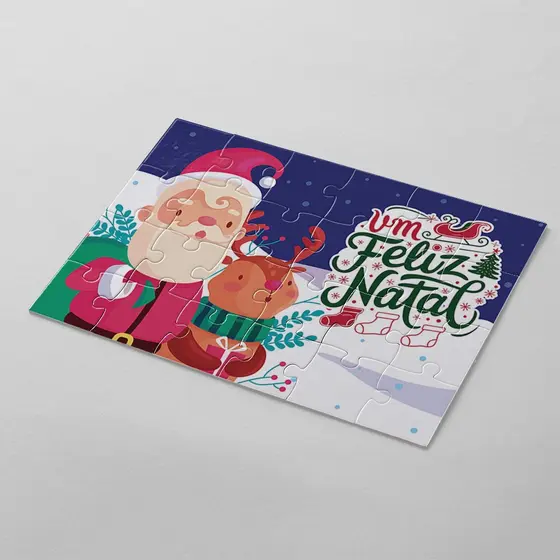 Quebra cabeça Especial de Natal, Natalino, papai noel | 24, 40 e 70pçs | MDF | Sublime fantasia