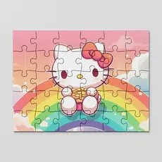 Quebra cabeça personalizado Hello Kitty fofa | MDF | 24, 40 e 70pçs | Sublime Fantasia