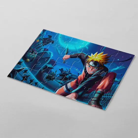 Quebra cabeça personalizado Naruto Uzumaki, Sasuke Uchiha | 24, 40 e 70pçs | MDF | Sublime Fantasia