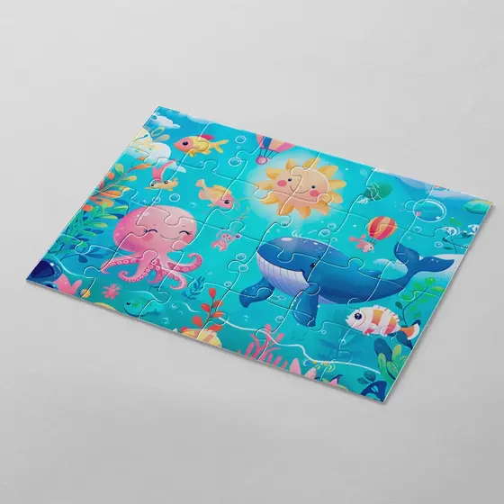 Quebra cabeça Fundo do Mar | 24, 40 e 70pçs | MDF | Sublime Fantasia