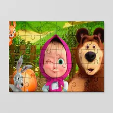 Quebra cabeça personalizado Marsha e o Urso | 24, 40 e 70pçs | MDF | Sublime Fantasia