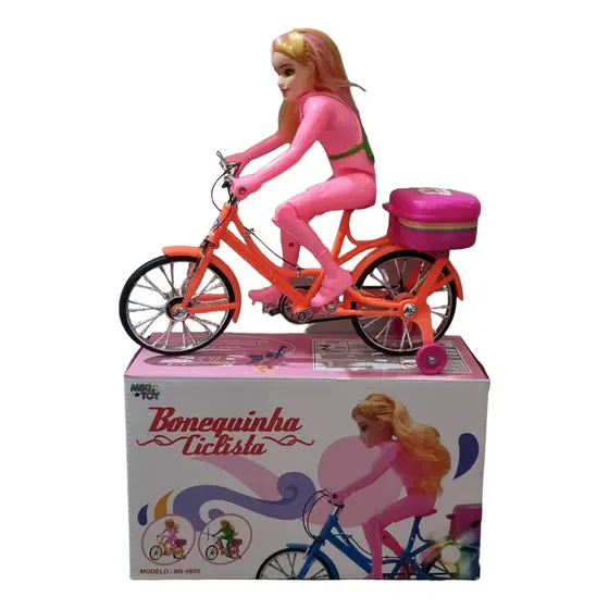 Boneca Na Bicicleta Com Luz E Som Anda Sozinha A Pilha