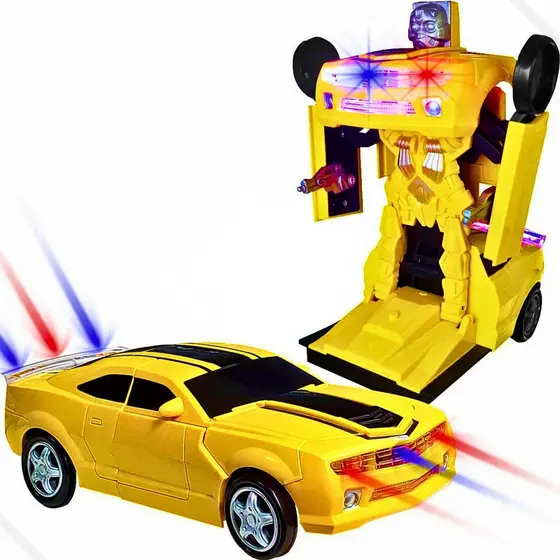 Carrinho Vira Robô Bate E Volta Com Luz E Som Presente Menin