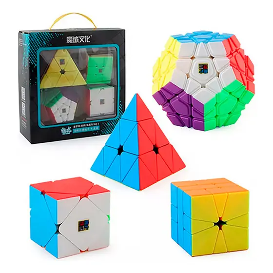 Kit Cubo Mágico Moyu Pyraminx + Megaminx + Skewb + Q1