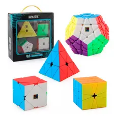 Kit Cubo Mágico Moyu Pyraminx + Megaminx + Skewb + Q1