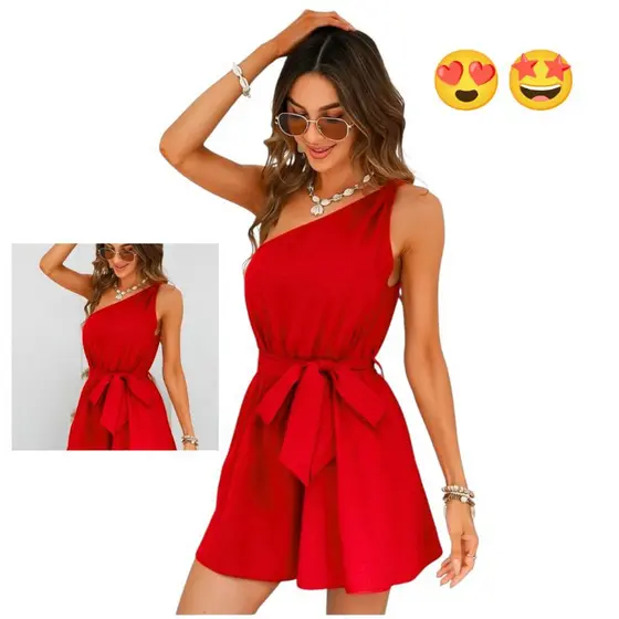 Macaquinho Feminino Mula Manca Com Cinto Moda Verão Elegante Casual