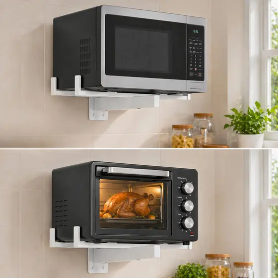 Suporte Microondas Forno Elétrico Parede Ajustavel Reforçado Aço Carbono Resistente Regulável